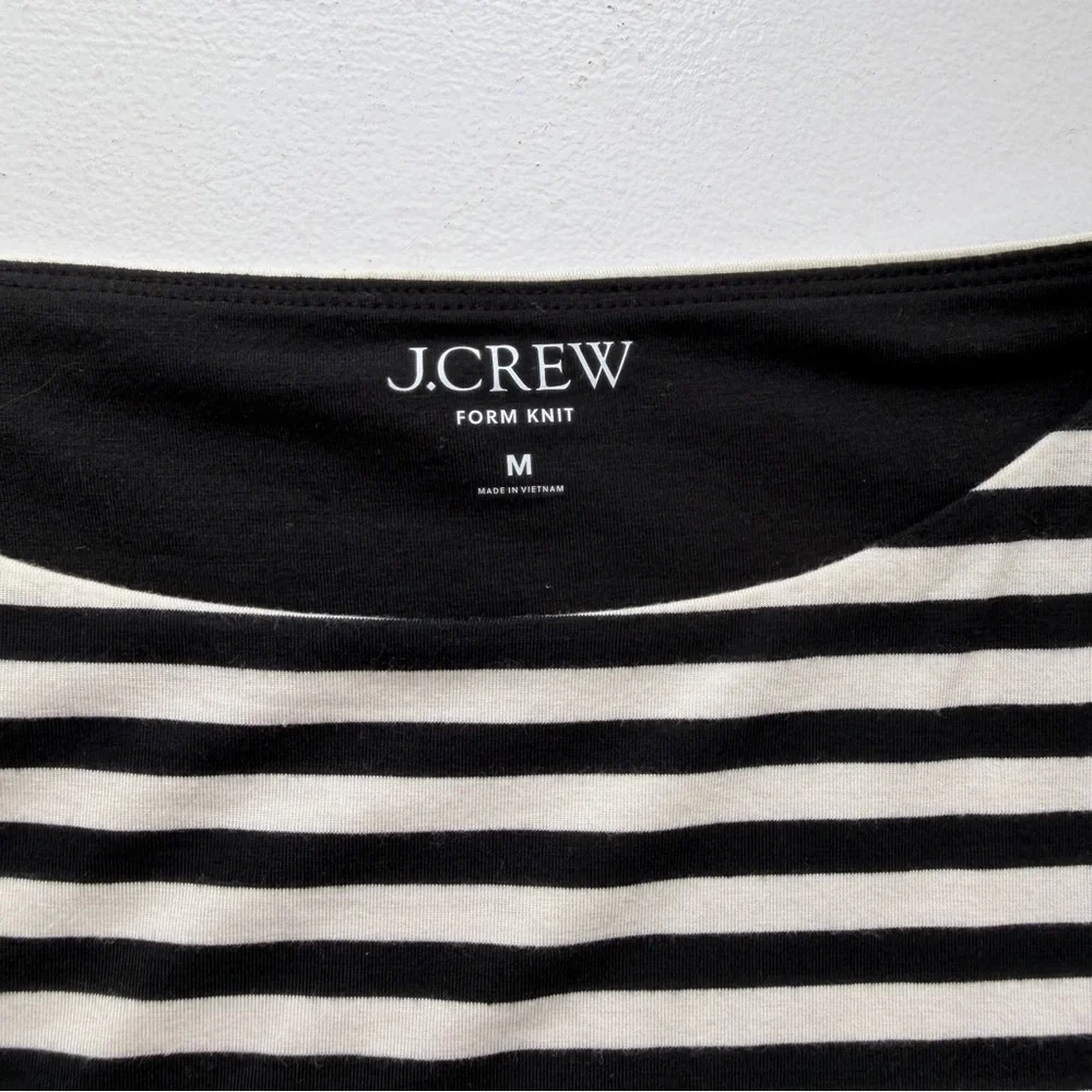 J. Crew Black and White Striped Short Sleeve Tee
